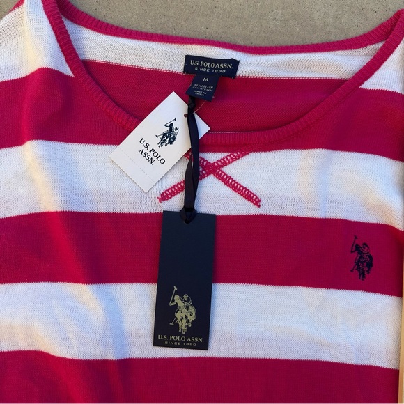 U.S. Polo Assn. Red and White Striped Top - Picture 2 of 5